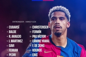 巴萨对阵多特大名单：莱万、亚马尔、库巴西在列，伊尼戈回归